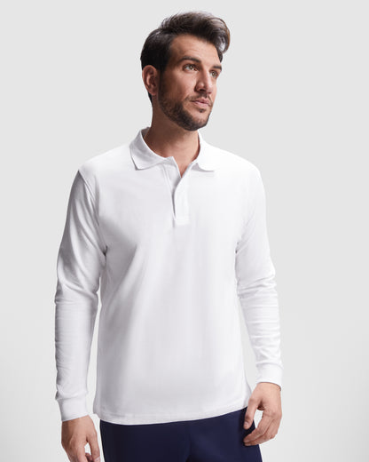 Ανδρικό μακρυμάνικο polo με velcro - 8404